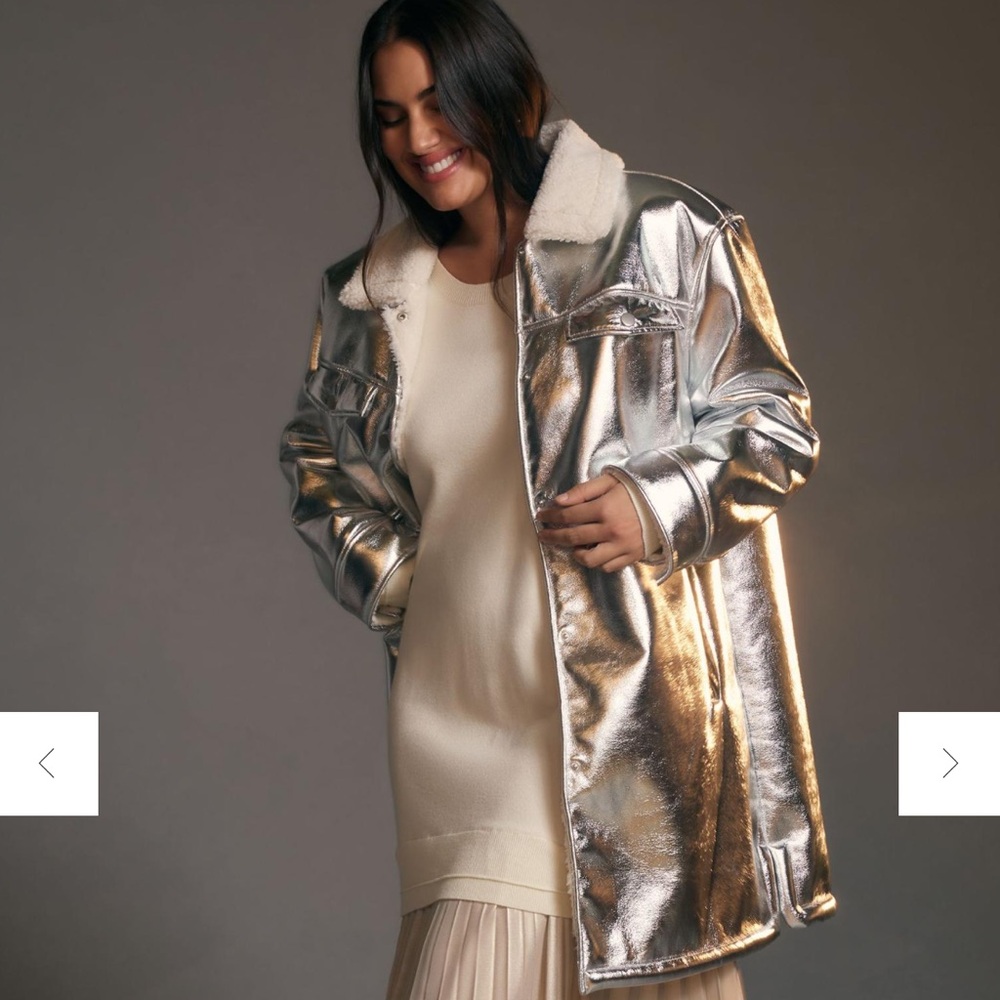 Anthro Silver Metallic Jacket